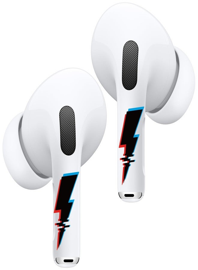 RockMax for AirPod Pro 2 Skin, Helps to Identify, Universal Fit for AirPods Pro 3/2/1 and Gen 1/2/3/4, Black Lightning Sticker Cover, Stylish Gift for Women and Teens - Image 1