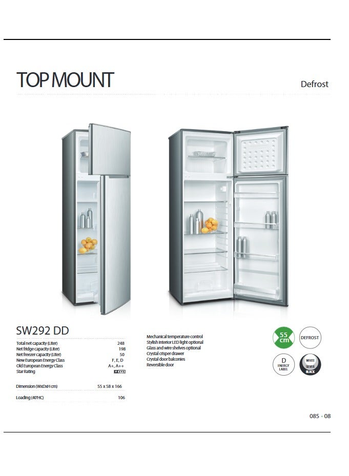 جنرال جولدن ثلاجة جنرال جولدن 252 لتر 8.9 قدم مكعب، عاكس نو فروست بدون ضوضاء، سعة قصوى، فضي - Image 5
