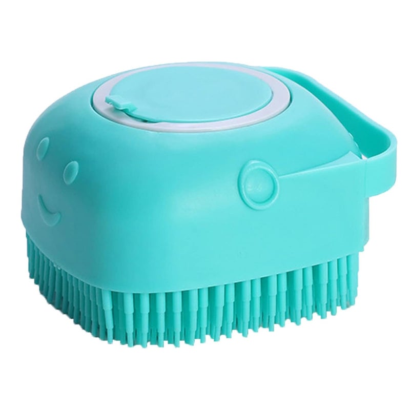 cheekyglo Dog Cat Bath Brush Comb Silicone Rubber Dog Grooming Brush, Pet Grooming Bath Massage Brush Multifunctional Shampoo Massage Refillable Liquid for Long Short Haired Dogs Cats Shower (Blue) - Image 2