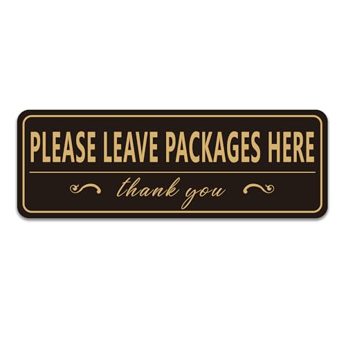 LUHIMO Please Leave Packages and Deliveries Here Sign Sticker，Self-Adhesive Waterproof Vinyl Delivery Signs for Packages, Place Packages Here Sign for Home，Office，Shop，Box, Door（10.7" x 3.7"） - Image 1