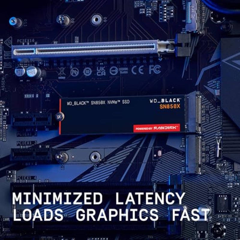 WD_BLACK SN850X NVMe SSD 1 تيرابايت ذاكرة ألعاب SSD داخلية، تقنية PCIe Gen4، قراءة 7300 ميجابايت/ثانية، كتابة 6300 ميجابايت/ثانية أسود - Image 5