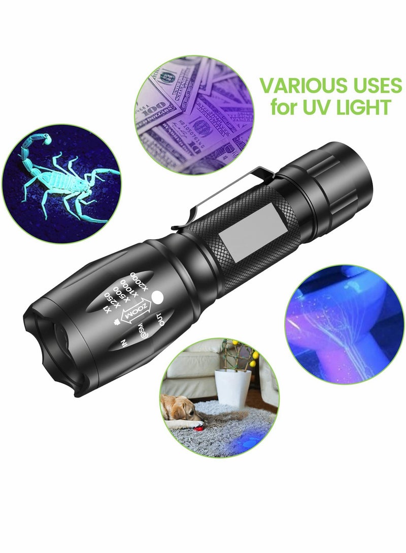 UV Flashlight Small LED Dual Color Light Torch with Black and White Light 2 in 1 Waterproof Flashlight for Detection Cosmetics Fluorescent Agent Pet Urine Detector - Image 4