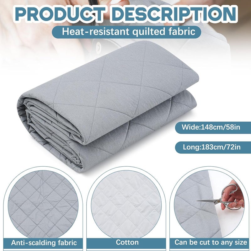Treela 58 x 72 Inch Scorch Resistant Quilted Fabric Insulated Blend Ironing Scorch Cloth Protective Pad for Insulation Upholstery Iron Board Fabric Covers Water Heater Insulation Potholder DIY Project - Image 2
