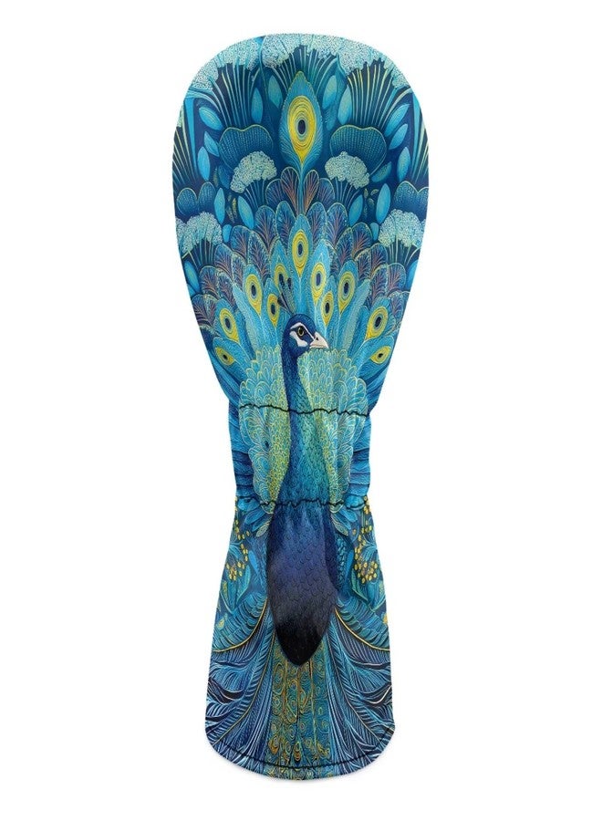 Oramclsy Peacock Golf Club Head Covers Premium Leather Waterproof Golf Driver Head Covers for Woods and Drivers Protect Against Scratches and Damage - Image 2