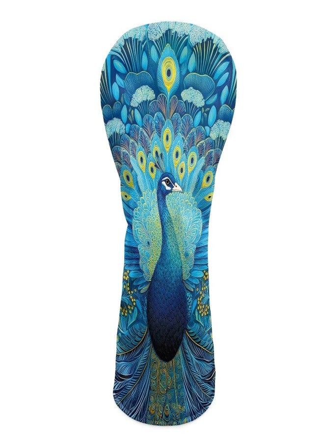 Oramclsy Peacock Golf Club Head Covers Premium Leather Waterproof Golf Driver Head Covers for Woods and Drivers Protect Against Scratches and Damage - Image 1