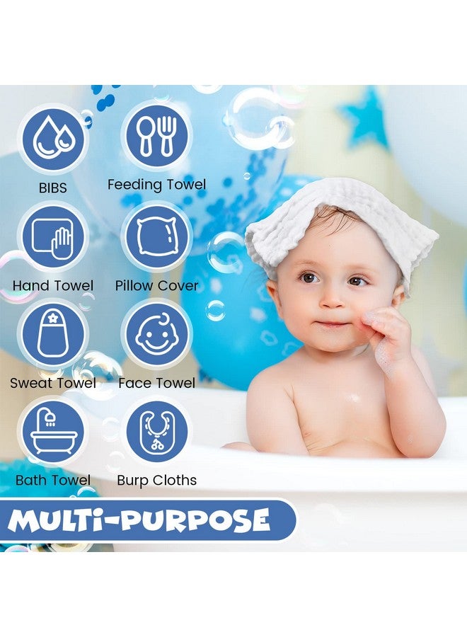 Handepo 60 Pack Baby Muslin Washcloths Muslin Burp Cloths 6 Layer Soft Absorbent Face Towel 12 X 12 Inch Burp Rags Natural Newborn Bath Essentials For Baby Infant Kids Sensitive Skin Baby Registry As Shower - Image 4