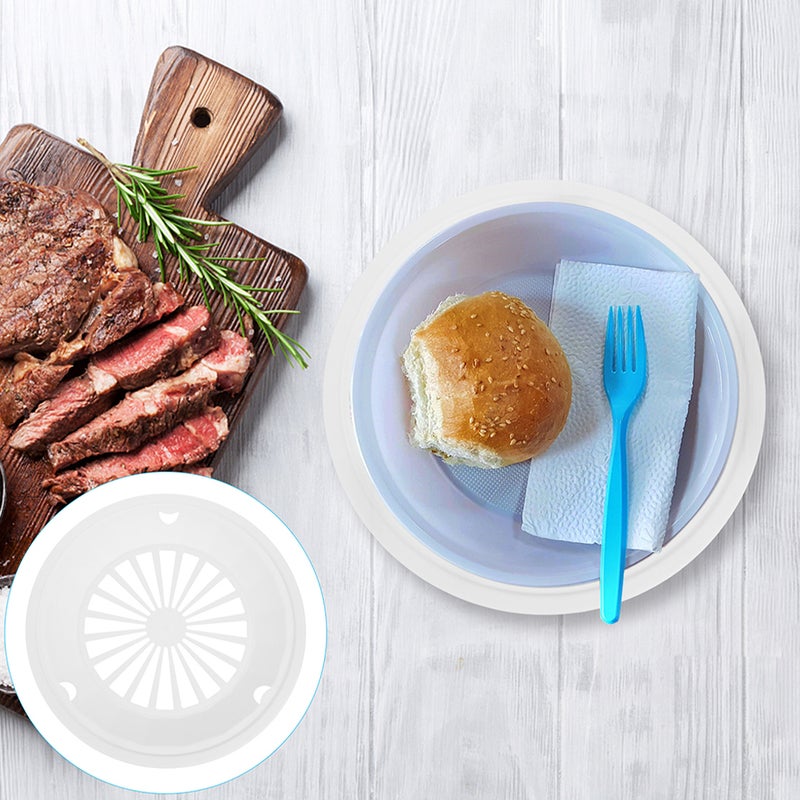 6Pcs Plate Hollow-out Food Plate Hotel Food Serving Plate Picnic Barbecue Dish - Image 4