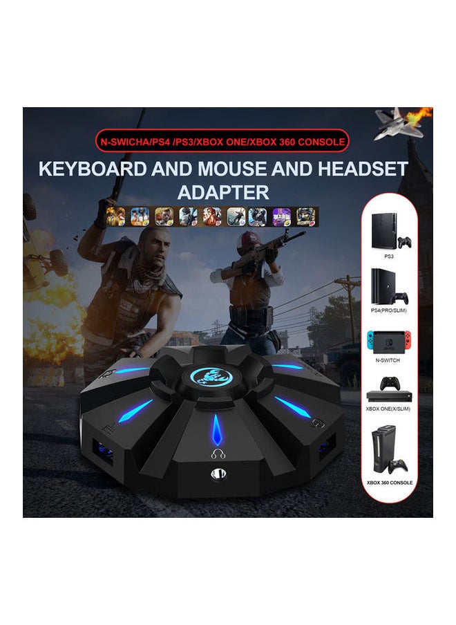 NIBEMINENT - Keyboard Mouse Converter with LED Light for PS4/PS3/Xbox One/Xbox 360/Switch Console - Image 1