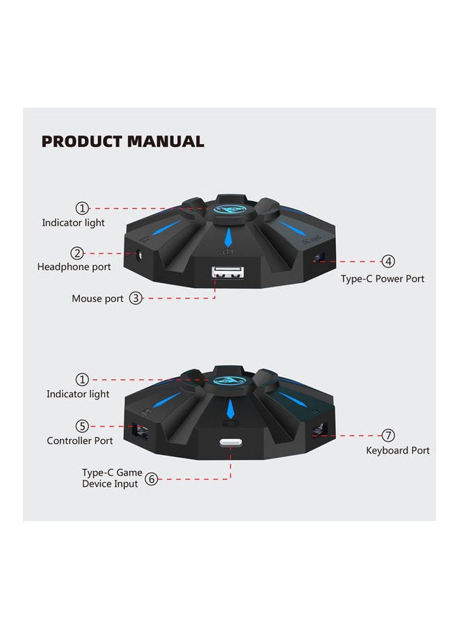 NIBEMINENT - Keyboard Mouse Converter with LED Light for PS4/PS3/Xbox One/Xbox 360/Switch Console - Image 1