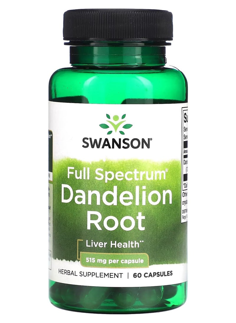 Swanson, جذر الهندباء كامل الطيف، 515 ملجم، 60 كبسولة