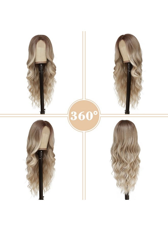 Long Blonde Wavy Wig For Women - 26 Inch Middle Part Curly Synthetic Heat Resistant Fiber Wig For Daily Party Use (Ombre Blonde) - pzsku/ZC4A29D47C3B49BD99D5BZ/45/_/1733730359/a927b19f-6ae2-4408-a2ad-00f63d91eb11