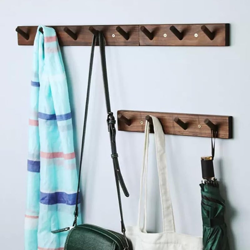 رف حائط خشبي صغير خطاف شريط طويل زخرفة بسيطة لمتجر الملابس الرواق - Image 4