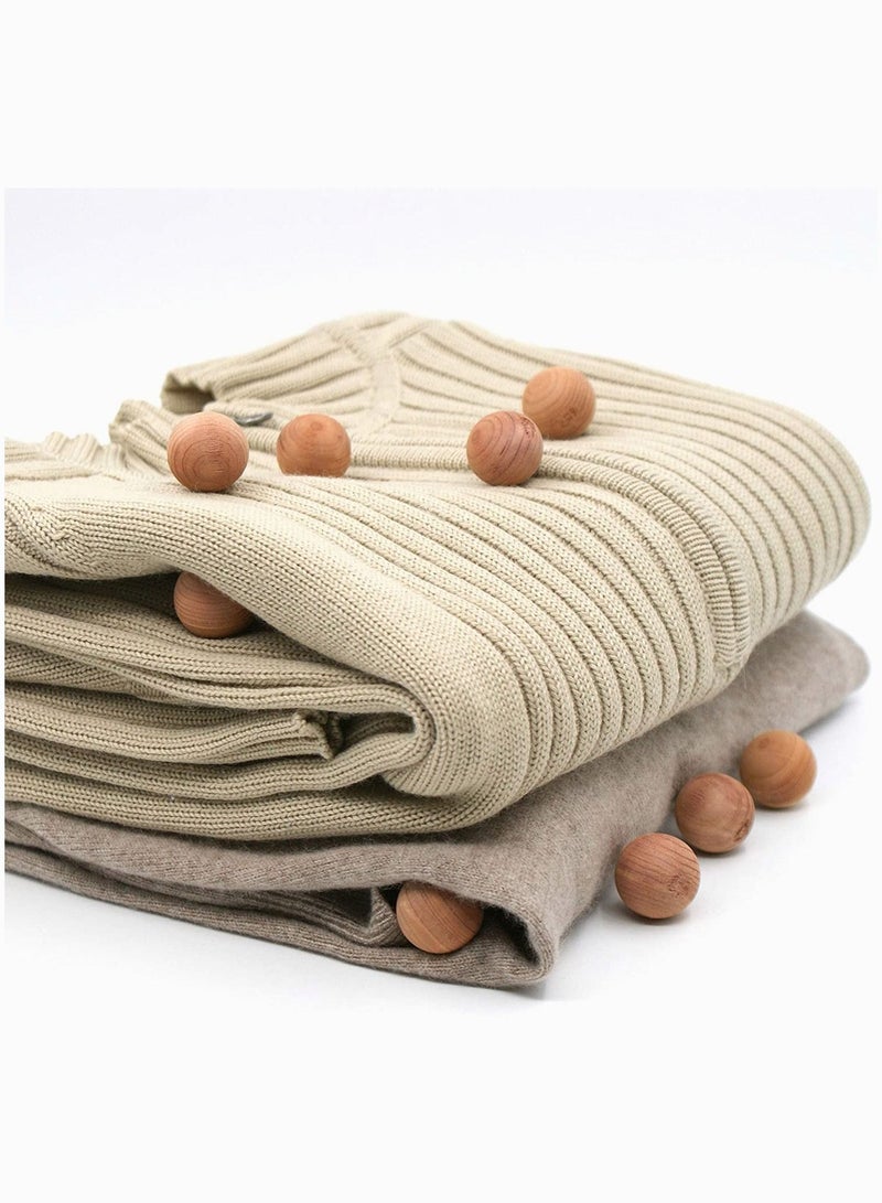 Captaintech Cedar Balls, Natural Aromatic Red Cedar Wooden Moth Balls Anti Moth Freshener & Deodoriser for Wardrobes Clothes Storage Drawer Wardrobe Freshener Accessories with 5 Satin Bags (30Pcs) - Image 3