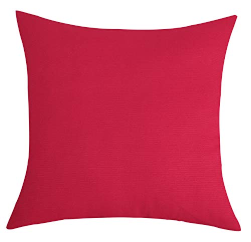 TangDepot Handmade Decorative Solid 100 Cotton Canvas Throw Pillow CoversCushion Covers 45 Colors Available 18x18 2 Pieces Watermelon Red 2 Count Pack of 1 - Image 3