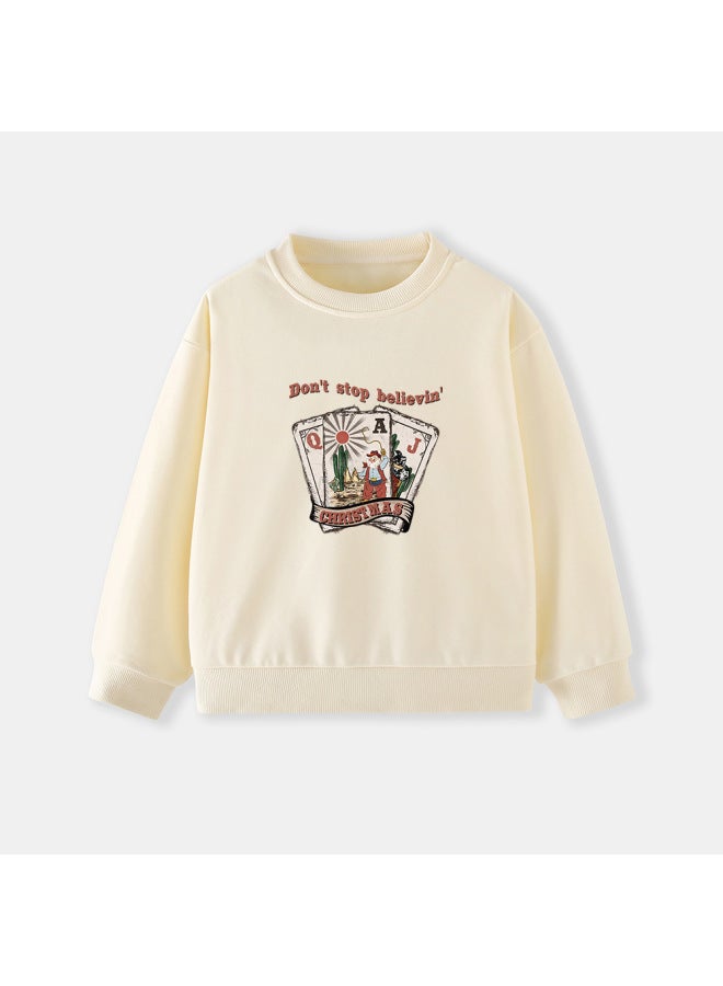 Little Bitty New Autumn Style Children's Long Sleeved Sweatshirt, Christmas Printed Children's Knitted Top - Image 1