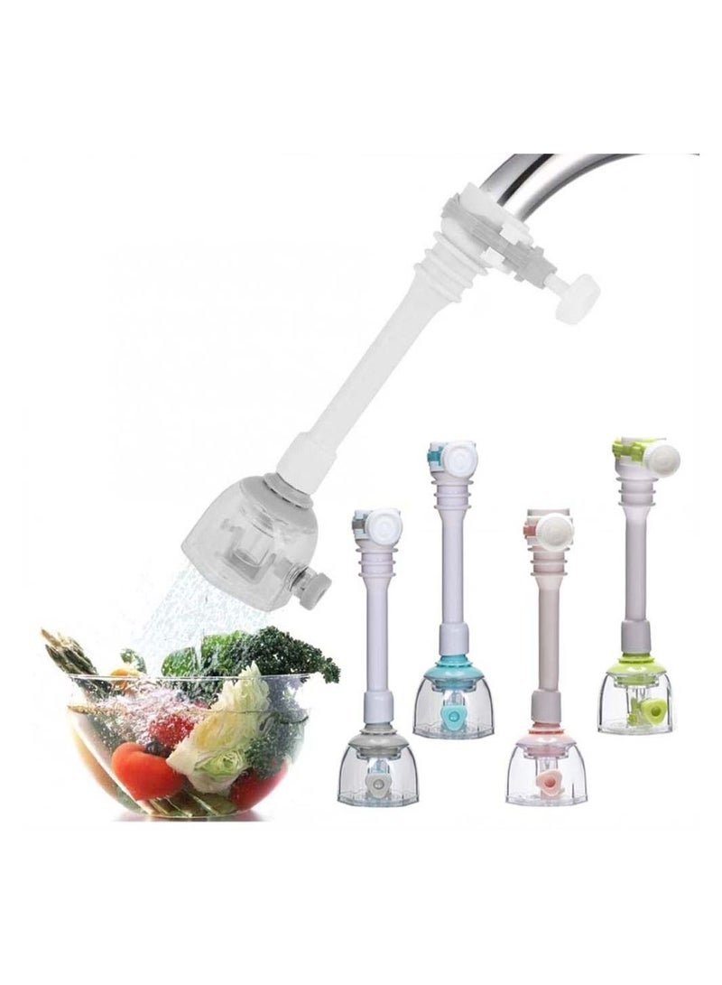 Faucet Nozzle Rotary Water Saving Kitchen Tap Anti Splash Spout Extension Extender Hose Aerator Filter Sprayer Sink Attachment Economizer Bathroom Household 4Pcs - Image 1