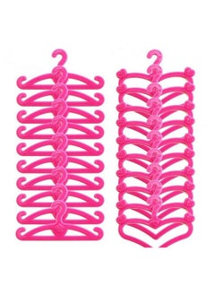 E-TING 60 Pcs Pink Plastic Little Hangers For Girl Doll Dress Clothes Gown Doll Clothes Accessories  - Image 1