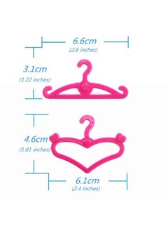 E-TING 60 Pcs Pink Plastic Little Hangers For Girl Doll Dress Clothes Gown Doll Clothes Accessories  - Image 3