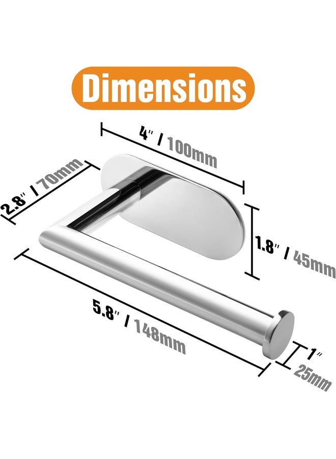 HITSLAM HITSLAM Chrome Toilet Paper Holder Self Adhesive Stainless Steel Toilet Paper Roll Holder for Bathroom  - Image 5