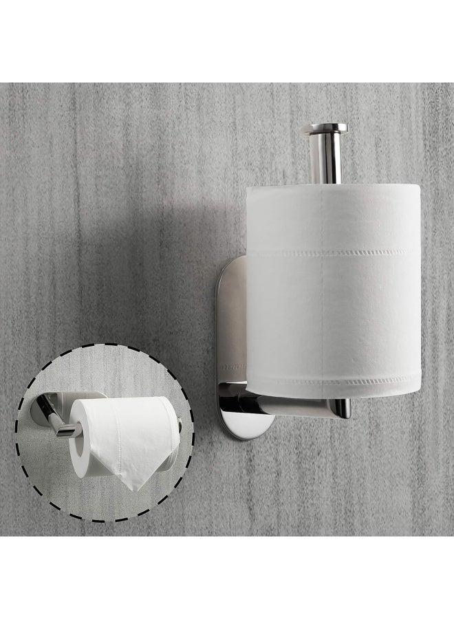 HITSLAM HITSLAM Chrome Toilet Paper Holder Self Adhesive Stainless Steel Toilet Paper Roll Holder for Bathroom  - Image 2
