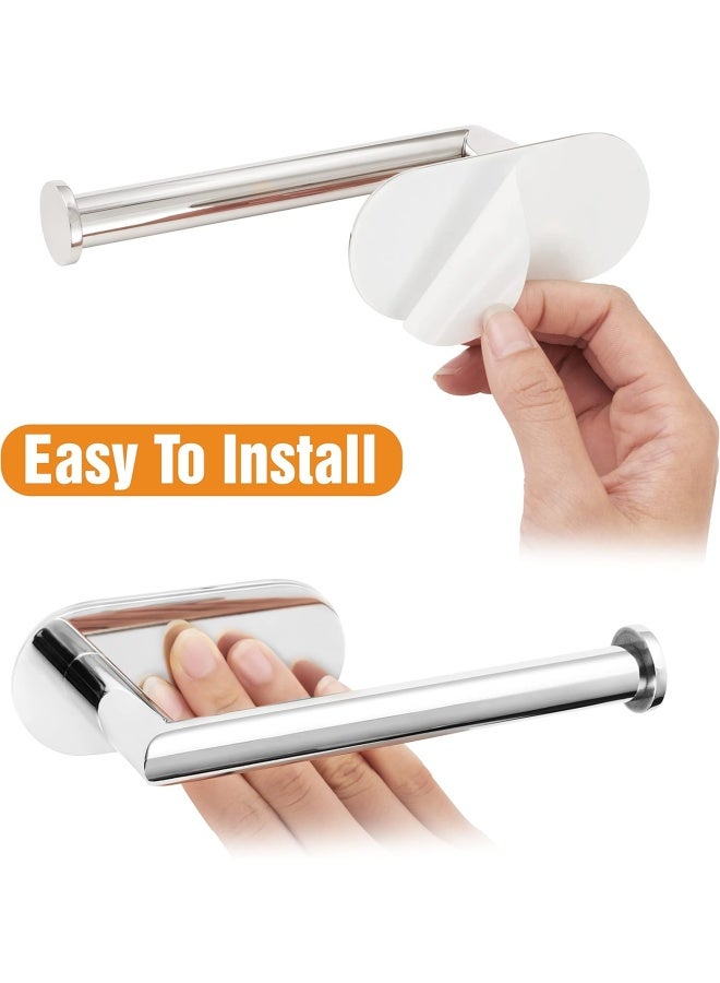 HITSLAM HITSLAM Chrome Toilet Paper Holder Self Adhesive Stainless Steel Toilet Paper Roll Holder for Bathroom  - Image 3