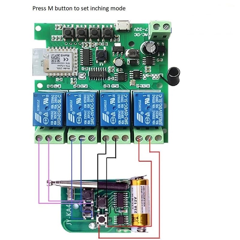 MHCOZY 4 Channel 12V ZigBee Relay Switch with Clean Contact, Adjustable Self-Lock and Momentary Interlock Working Mode,Automate Garage Gate Door Blind(Zigbee Hub Needed) - Image 5