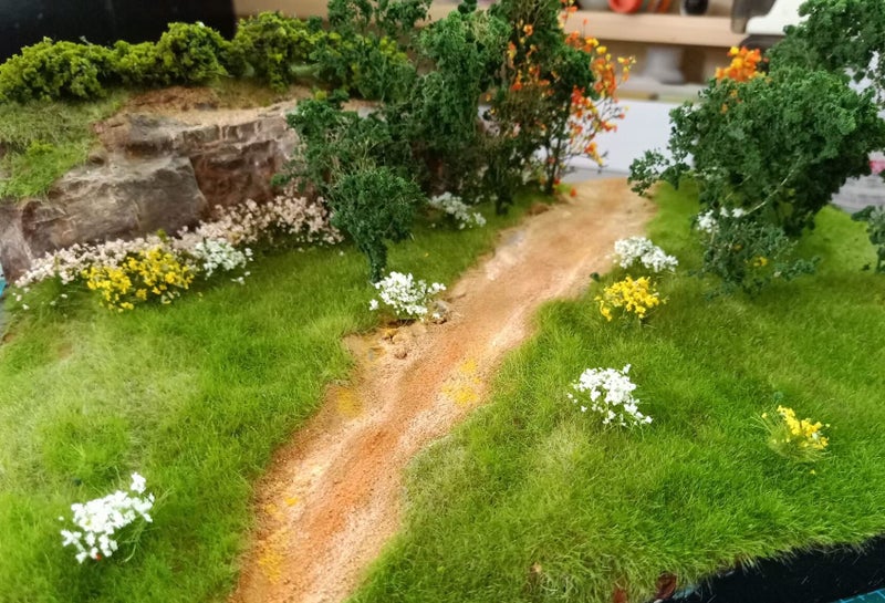 Warmtree 60 Pcs DIY Miniature Colorful Flower Cluster Self Adhesive Flower Vegetation Groups Static Grass Tufts for Train Landscape Railroad Scenery Sand Military Layout Model Miniature Bases and Dioramas - Image 3