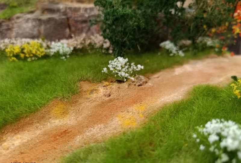 Warmtree 60 Pcs DIY Miniature Colorful Flower Cluster Self Adhesive Flower Vegetation Groups Static Grass Tufts for Train Landscape Railroad Scenery Sand Military Layout Model Miniature Bases and Dioramas - Image 2
