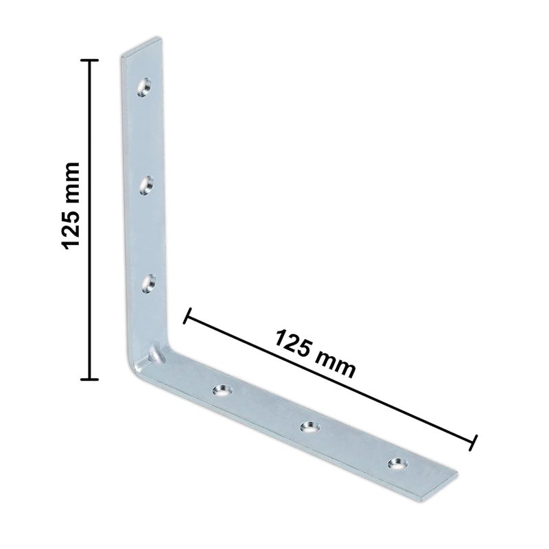 Impex Angle Bracket for Reinforcing Chairs and Tables | Pack of 24 |Shelf Bracket |Zinc Plated L Shape Bracket | Solid Shelf Support Joint Right Corner Brace (125 X 125 MM) - Image 3