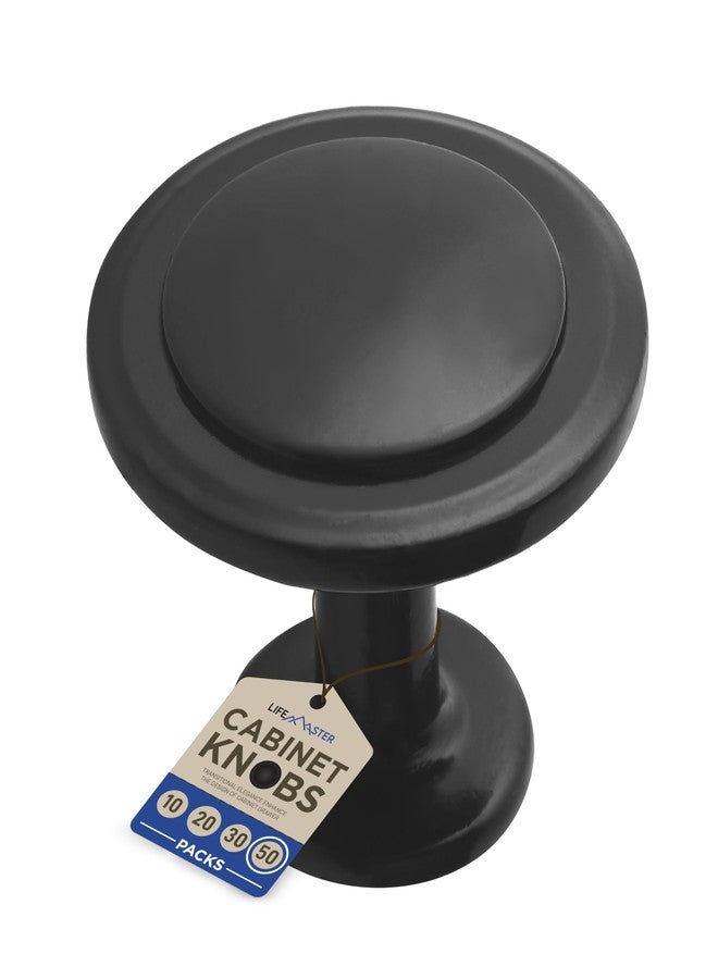 Lifemaster 50pcs 1-1/4 inch Kitchen Cabinet Knobs Drawer Dresser Knobs,Zinc Alloy, Drawer Pulls Door Handles Knobs Cabinet Door Handles （Black） - Image 1