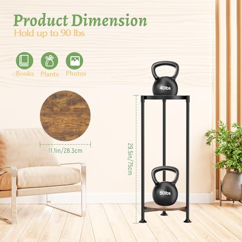 KMOTASUO 2 Tier Black Plant Stand Indoor for Large Tall Heavy Duty Planter, Multiple Sturdy Metal Flower Corner Rack for Narrow House Floor, Iron Vertical Level Round Orchi Holder Organizer, Modern - Image 2