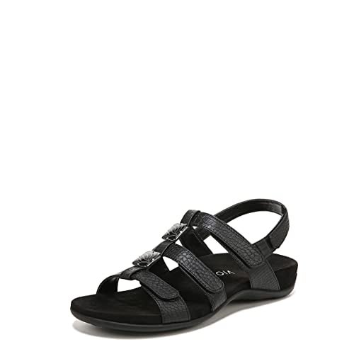 VIONIC with Orthaheel Technology Women's Amber Black Croco Sandal 10 M - Image 1