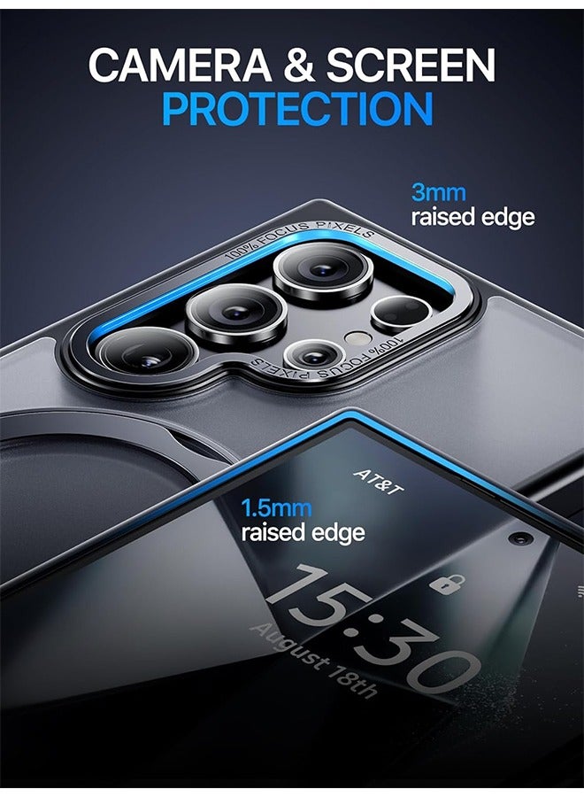 X-level Samsung Galaxy S24 Ultra Case Cover,  Compatible with MagSafe，360° Rotatable Magnetic Ring Kickstand, [Military-Grade Protection] [Raised Camera Frame] Shockproof Case, Black - Image 5