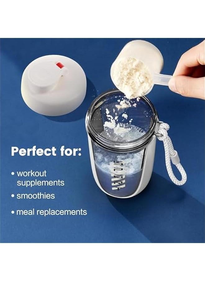 TRASSLE Protein Shaker Bottle 20 oz Protein Shaker Cup Shaker Bottle for Protein Mixes Leakproof Shaker BPA Free Protein Shaker with Blender Ball for Gym Fitness(White)  - Image 5