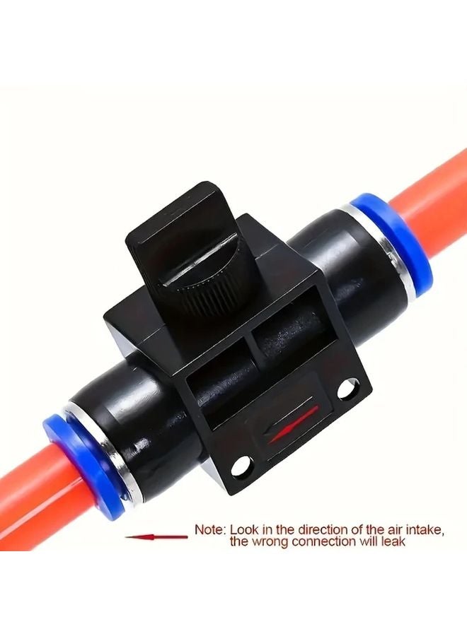 Hvff 8mm 4Pcs Push In Connect Air Ball Valve Plastic Nickel Pneumatic System - Image 4