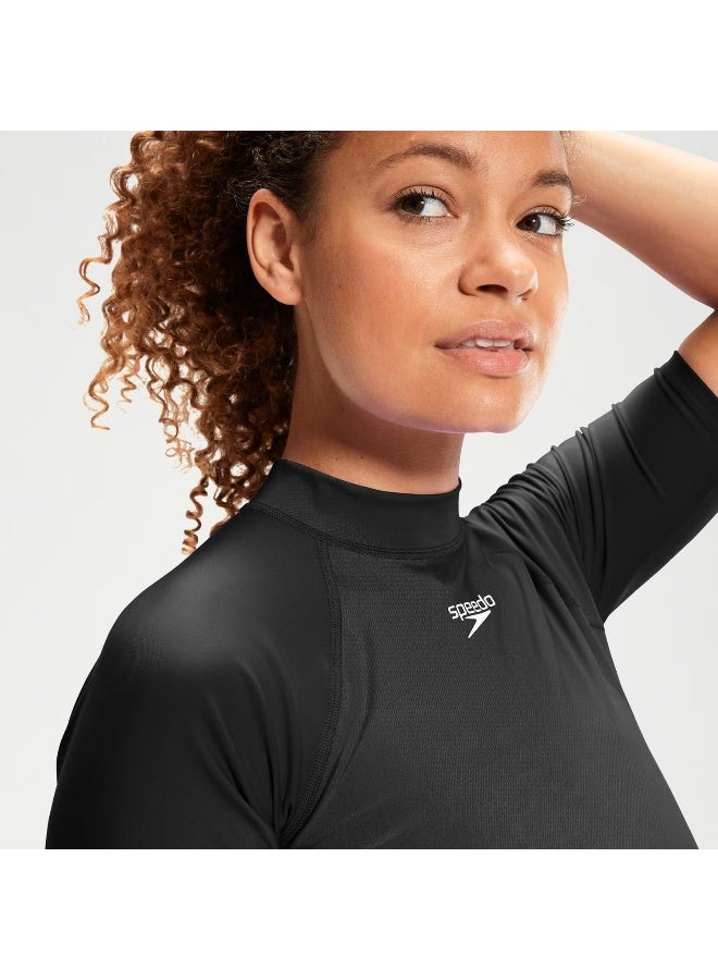 Speedo Women's Short Sleeve Rash Top - Black | Premium Swimwear & Swimming Accessory by Speedo for Training, Fitness and Recreational Use - Image 5