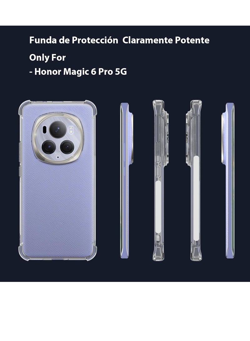 Case for Honor Magic 6 Pro 5G Clear TPU Four Corners Cover Transparent Soft funda - Image 2