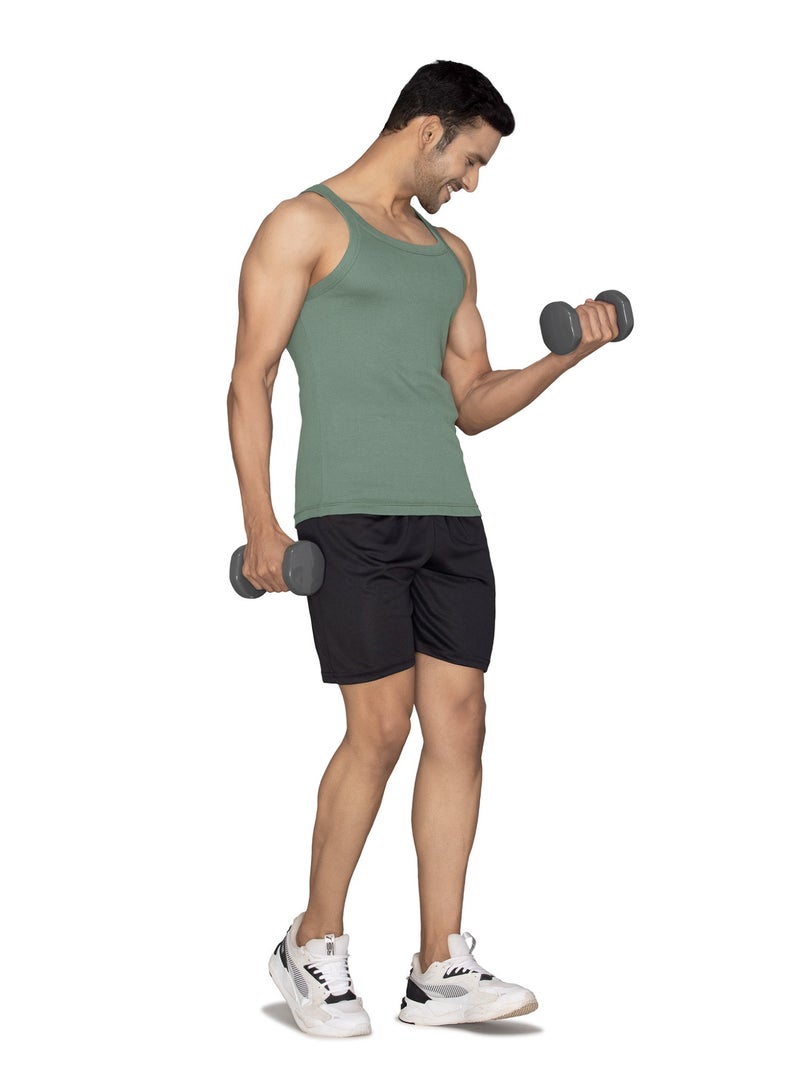 اكس واي اكس اكس XYXX صدرية رجالية سادة بقصّة عادية من القطن الممشط، عبوة من قطعتين - Image 4