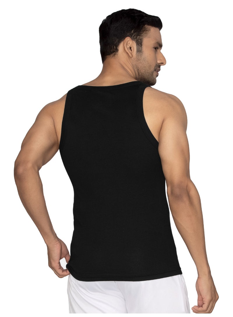 اكس واي اكس اكس XYXX صدرية رجالية سادة بقصّة عادية من القطن الممشط، عبوة من قطعتين - Image 3