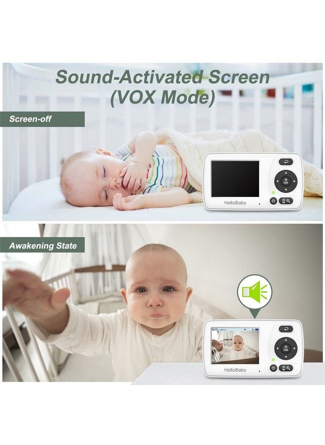 Hellobaby - شاشة مراقبة مع كاميرا وصوت، فيديو مراقبة الطفل بمدى طويل 1000 قدم، بدون واي فاي، رؤية ليلية، وضع فوكس، موفرة للطاقة، شاشة سفر محمولة مقاس 2.4 بوصة، كاميرا أمان للأطفال/الحيوانات الأليفة، توصيل وتشغيل - Image 1