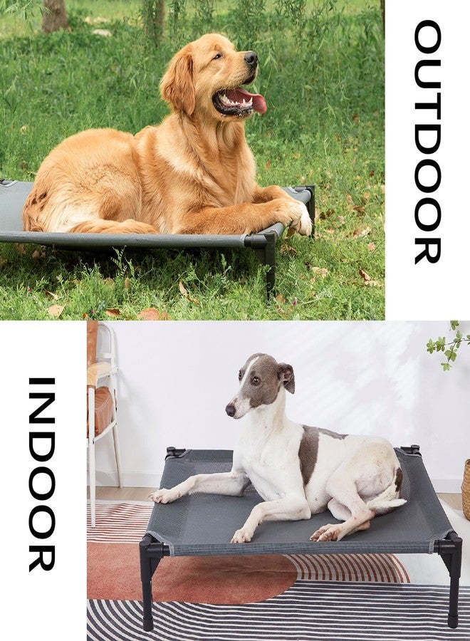 pettycare Elevated Outdoor Dog Bed - Raised Cot for Large Dogs, Heavy Duty Pet Cots Waterproof, Cooling, Washable Breathable Teslin Mesh, Durable, Non Slip, 42 Inches, Grey - Image 2