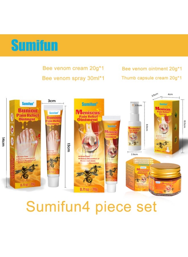 Sumifun 4-piece set, soothing joint cream, repairing damaged tendons, relieving tension and pain, and correcting deformity of back, neck, hands and feet. - Image 1