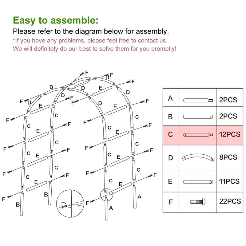 LeJoy Garden Metal Pergola Arbor,4.6 Feet Wide x7.9 Feet High Assemble Freely for Various Climbing Plant Wedding Garden Arch Bridal Party Decoration Wide Arbor - Image 2