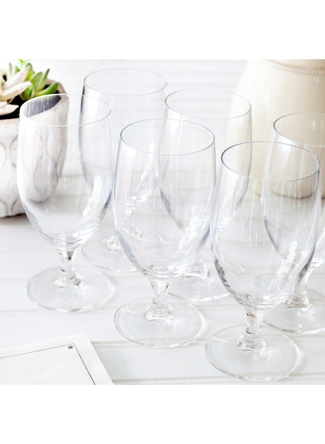 Restaurantware Voglia Nude 14 Ounce Water Goblets, Set Of 6 Crystal Goblet Glasses - Laser-Cut Rim, Fine-Blown Crystal Water Glasses, For Weddings, Anniversaries, And Special Events, Dishwasher-Safe  - Image 3