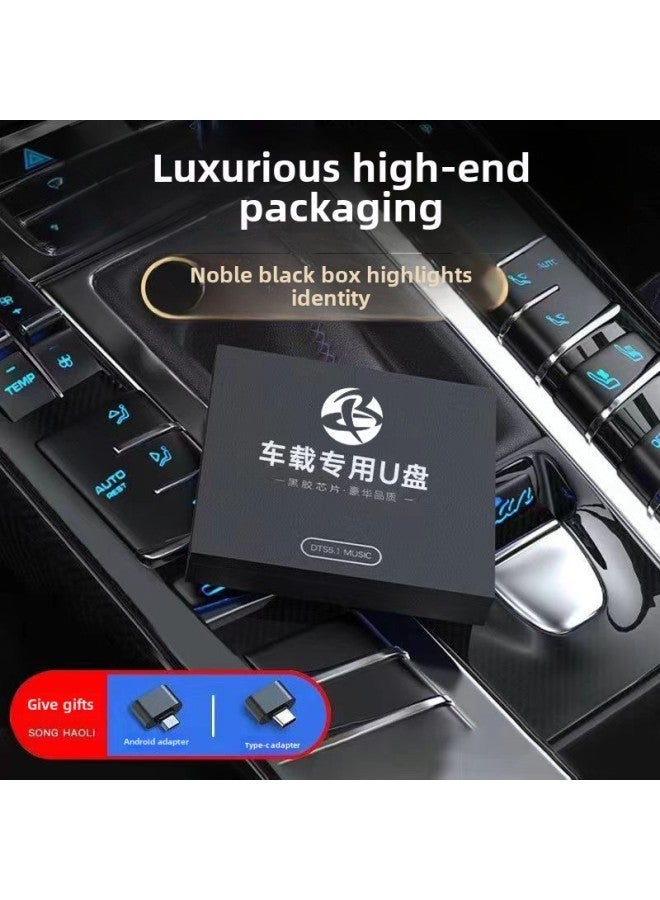 Music Surround Lossless Car USB Flash Drive Customized 64g Metal Mini High-Speed 32g Drive-Color:Ear Usb Disk + Adapter Black Wooden Box-Capacity:Genuine Authorized Anti-counterfeiting Label Fee  - Image 1