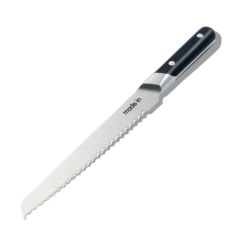 Made In Cookware  9 Inch Bread Knife France  Full Tang With Truffle Black Handle