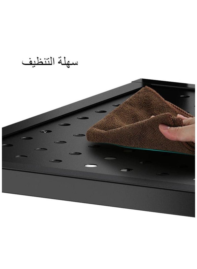 Lady Kitchen 5-Tier Folding Storage Shelf with Swivel Wheels for Living Room Kitchen Office No Assembly Required - black 34x70x163cm - Image 4