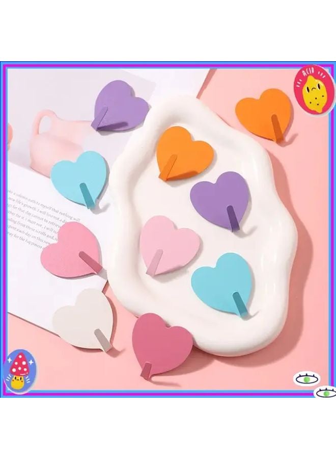Rose Red Heart Shaped Wall Hooks No Drill Strong Adhesive Multi Purpose - Image 2