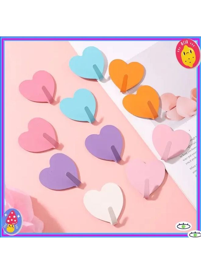 Rose Red Heart Shaped Wall Hooks No Drill Strong Adhesive Multi Purpose - Image 5