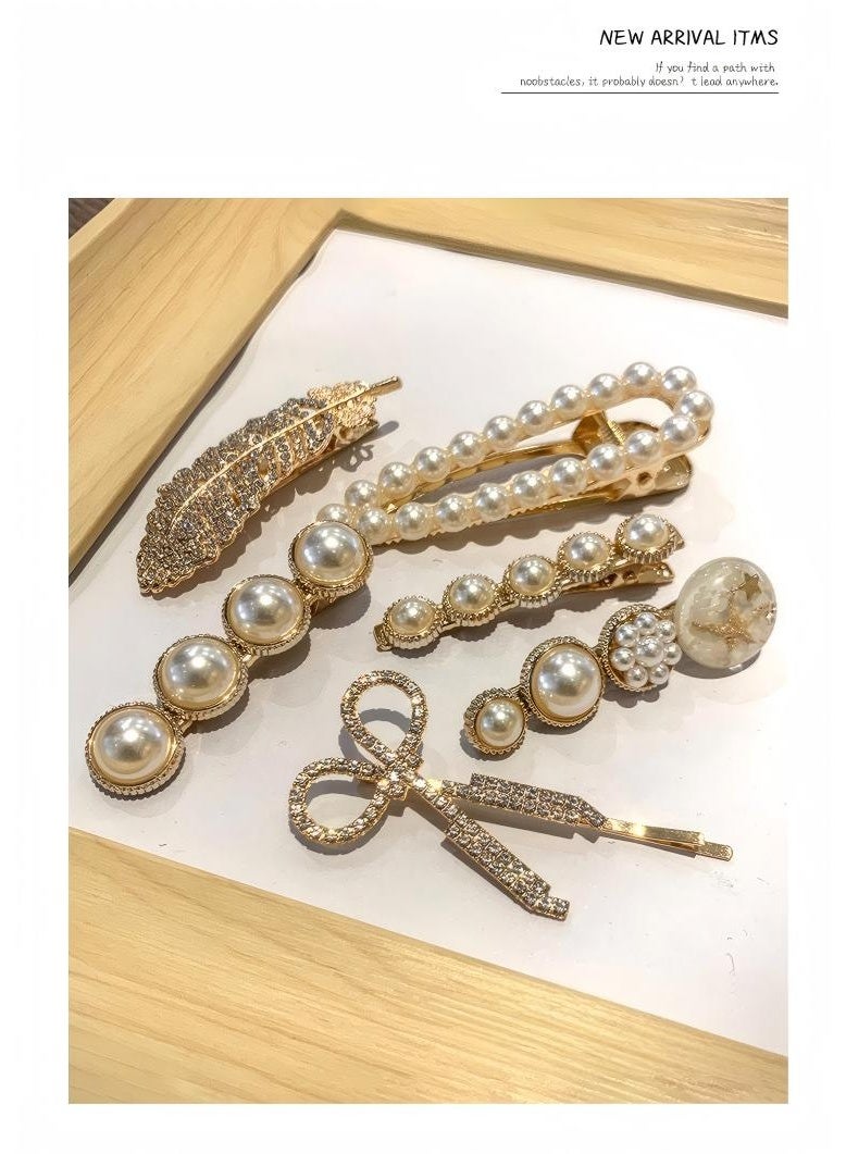 11PCS Luxury Retro Hair Clip Set | Pearl and Rhinestone Chanel Style, Exuding Sophistication - Image 2